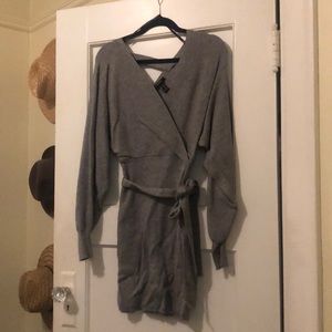 Stylish v-neck sweater dress